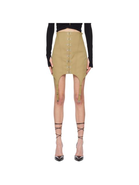 Khaki Corset Garter Miniskirt