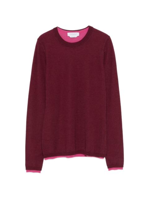 crewneck long-sleeved top