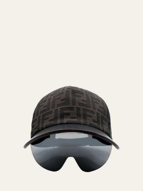 Men's Eyecap Shield Sunglasses with Baseball Cap