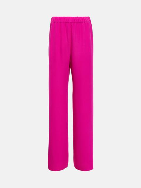 High-rise silk palazzo pants