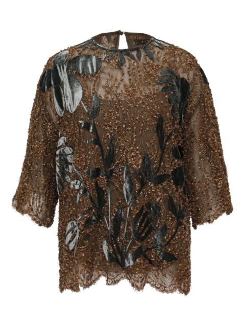 flower-embellishment blouse