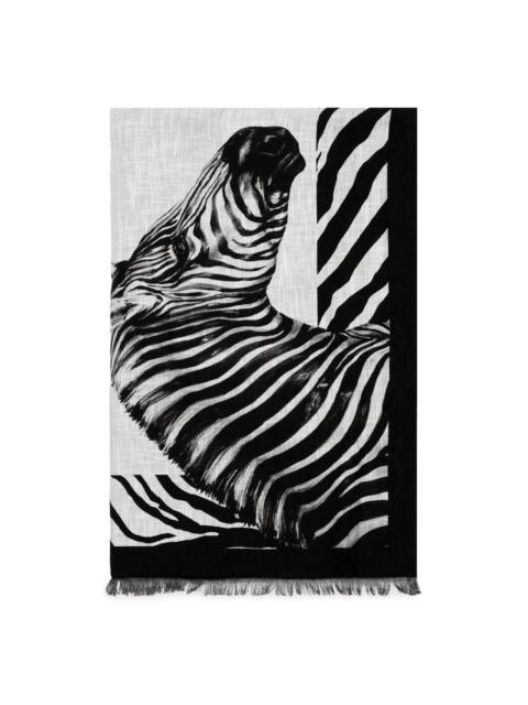 zebra-print beach towel
