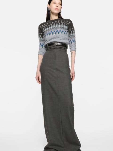 Wool long skirt - Dark Grey Melange