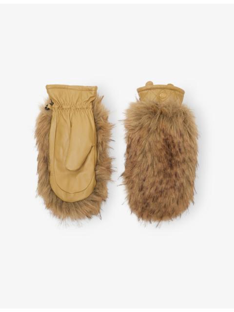 Hill Faux-Fur Leather Mittens