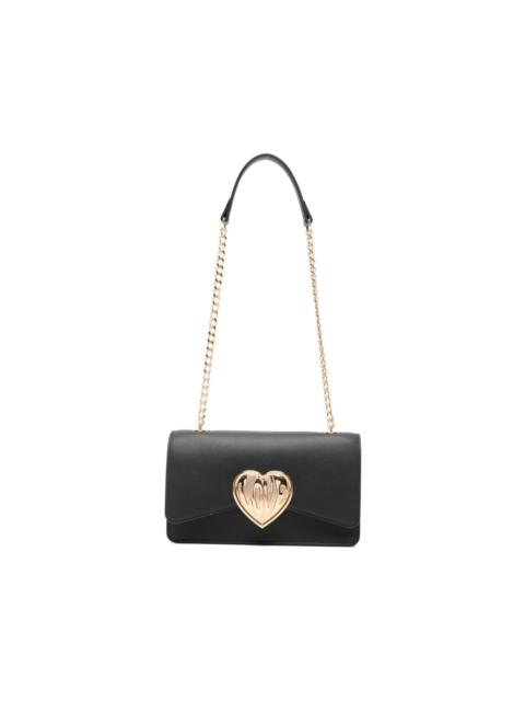 heart-plaque chain shoulder bag