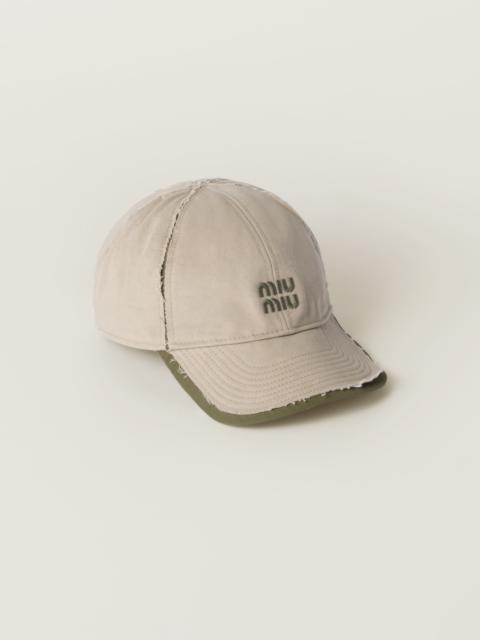 Drill and poplin baseball cap