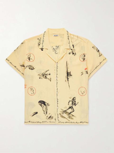 Games Convertible-Collar Printed Silk Crepe De Chine Shirt