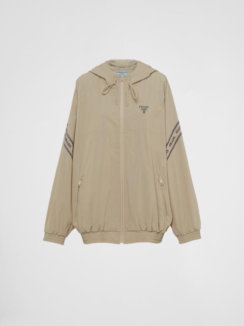 Embroidered technical fabric hoodie