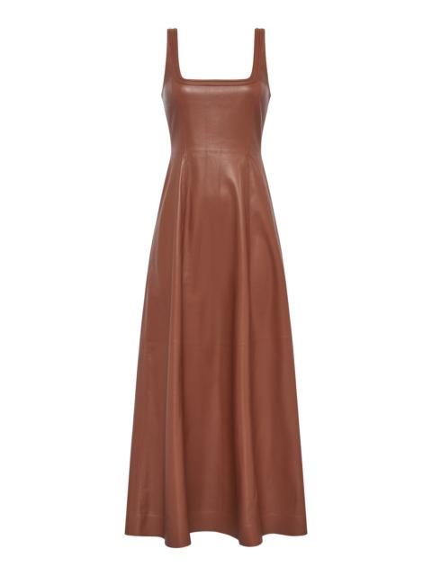 Adaline Midi Dress in Cognac Nappa Leather