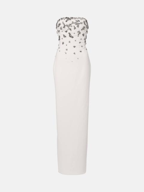 Embellished strapless gown