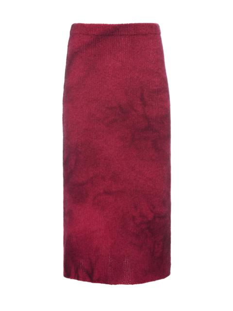 Dorcas Knit Midi Skirt in Bordeaux Cashmere