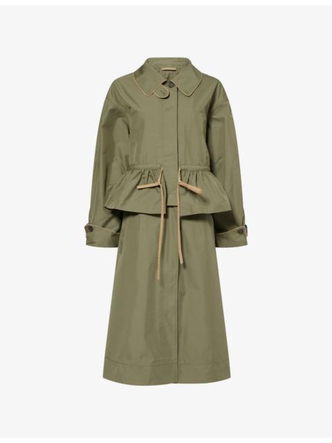 Myrtle Frilled Cotton-Blend Trench Coat