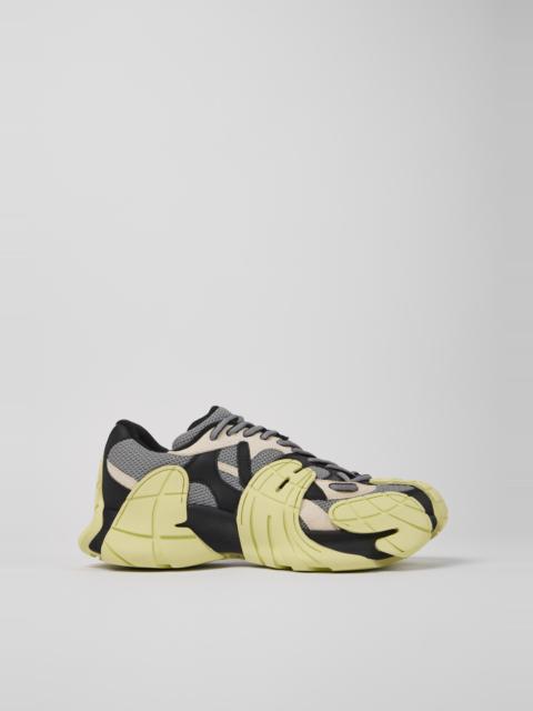 Gray and Black-White Textile Sneakers