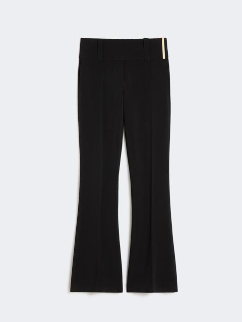 Flared stretch viscose trousers - BLACK