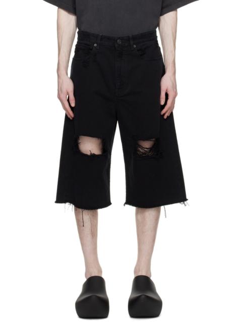 distressed denim shorts