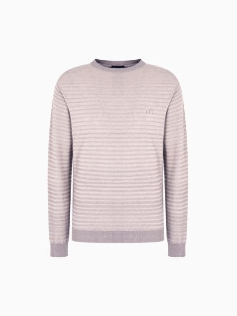CREW-NECK JUMPER IN LINEN AND COTTON