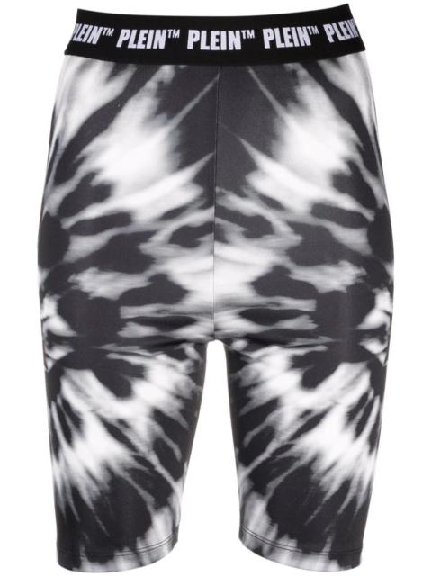 high-waisted tie dye-print leggings