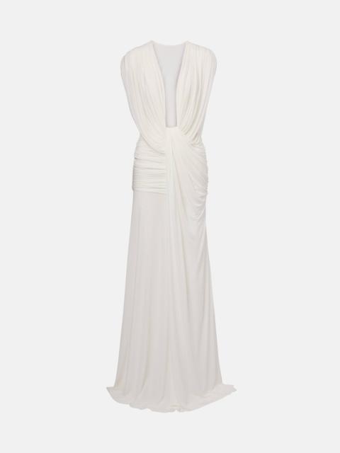 Ripple draped gown