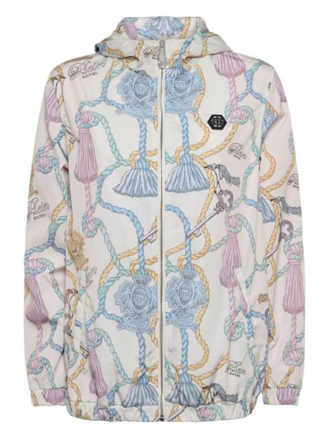 graphic-print jacket