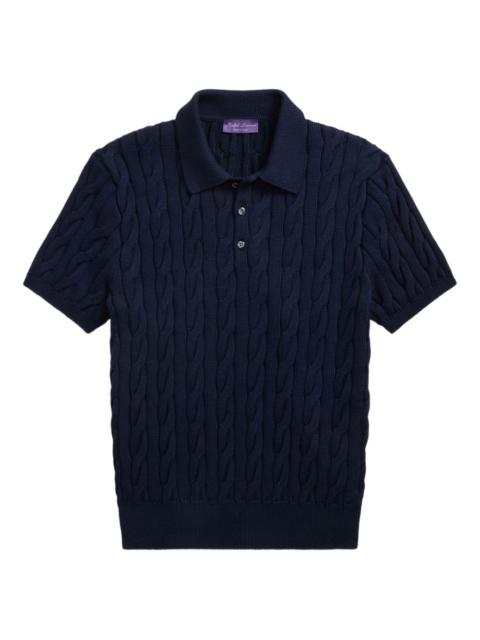 cable-knit polo shirt