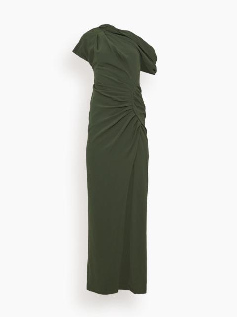 Kally Sleeveless Draped Maxi Dress in Everest