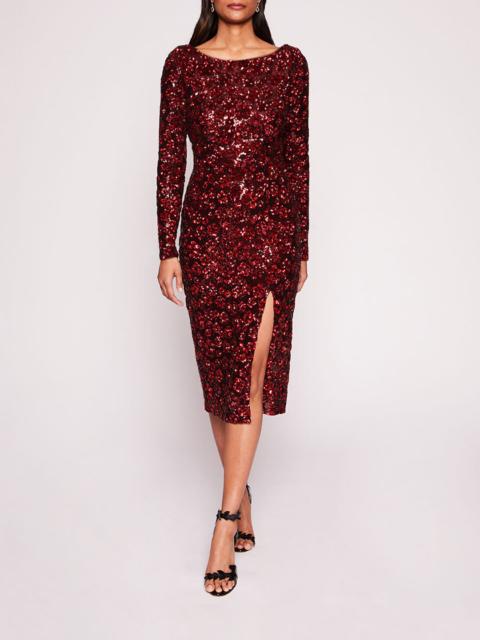 SEQUIN BOUQUETS MIDI DRESS