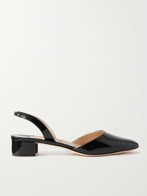 Aspro 30 patent-leather slingback point-toe pumps Black