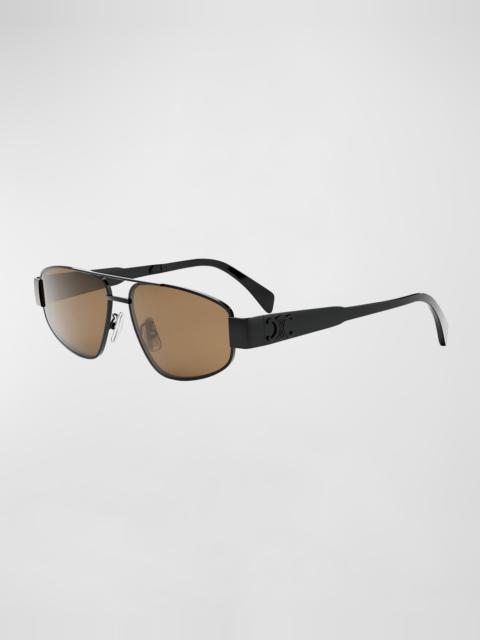 Men's Triomphe Pilot Metal Sunglasses
