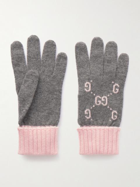 Jacquard-knit Cashmere Gloves