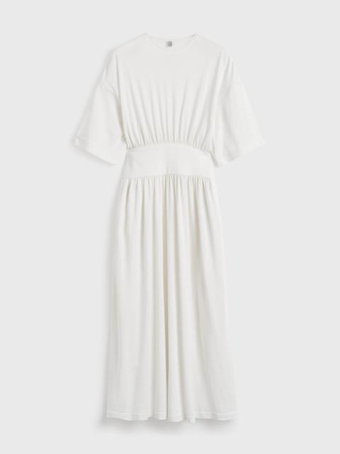 Cotton silk tee dress off-white