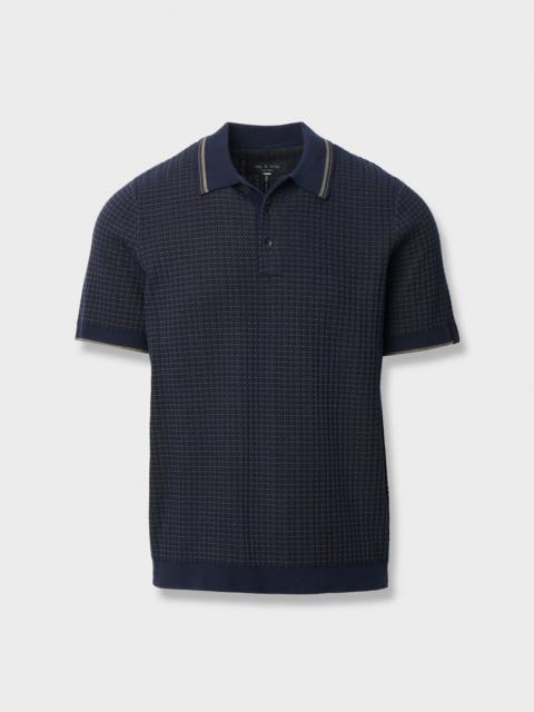 Harvey Rib-Knit Polo Shirt