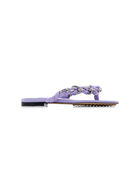 Dot Lagoon Chain Flat Sandals purple