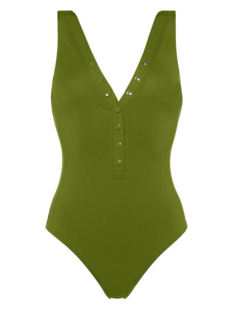 Icône V-neck press-stud swimsuit