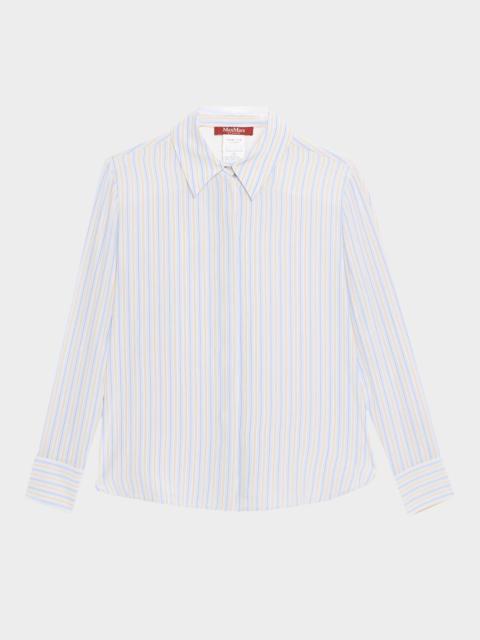 Striped Button-Down Silk Shirt