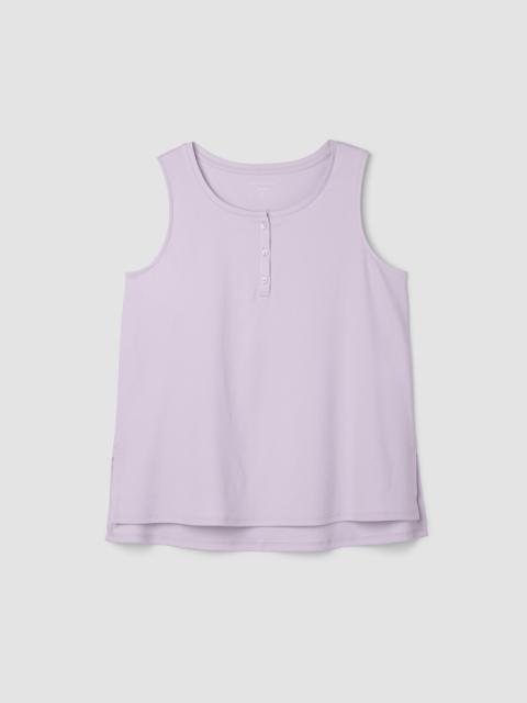 Organic Cotton Interlock Henley Sleep Tank