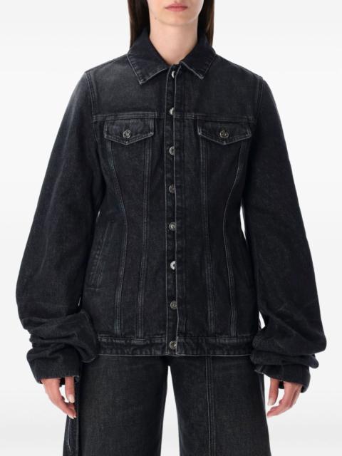 balloon-sleeve denim jacket