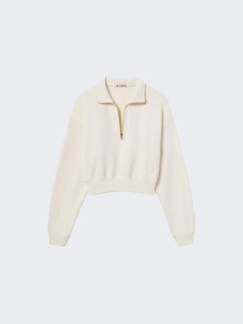 Cropped Half Zip Sweatshirt Cream