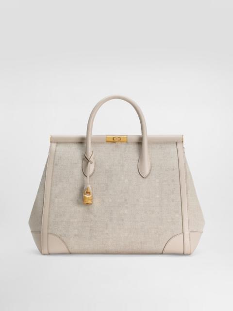 Marlene fabric and calfskin handbag