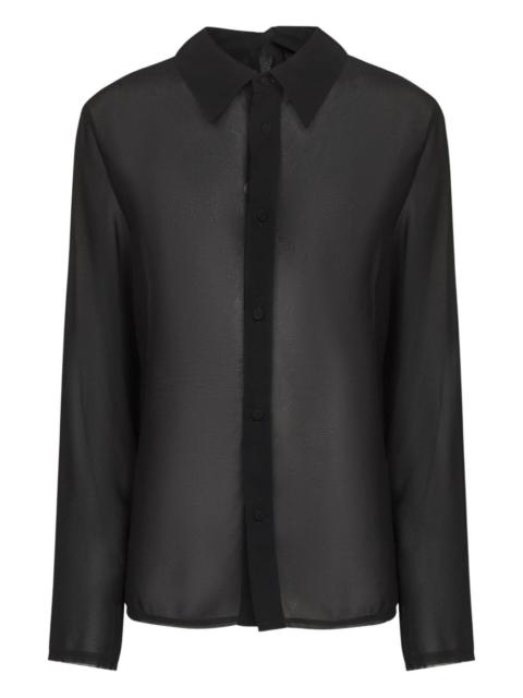 asymmetric-collar shirt