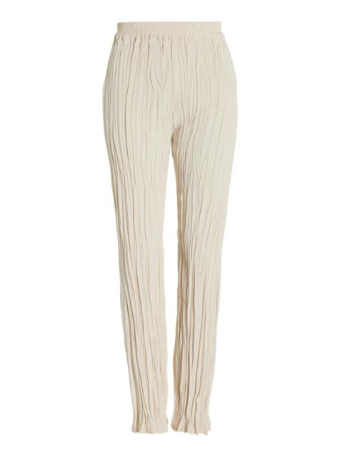 Maisie Plissé Crepe Skinny Pants white