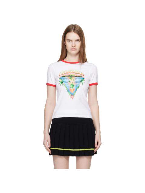 White Innocence Triangle Longline Ringer T-shirt