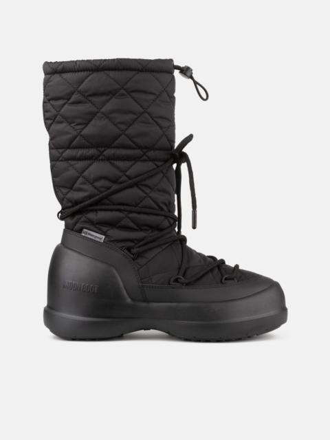 quilted lace-up rain boots