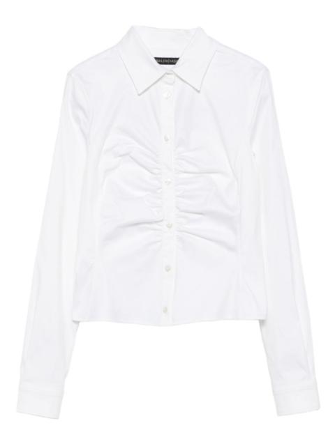 ruched long-sleeve shirt