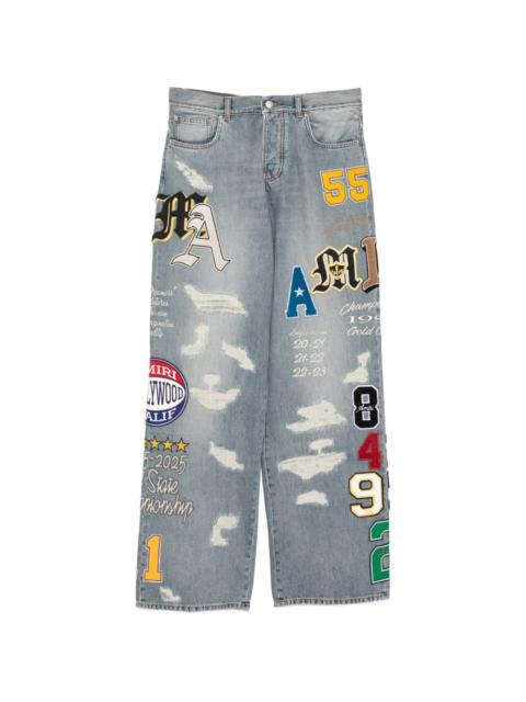 varsity-patch jeans