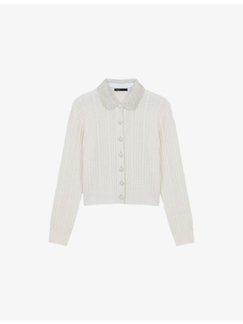 Removable-Collar Knitted Wool and Cashmere-Blend Cardigan