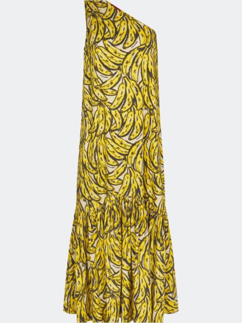 Rea Poplin Maxi Dress in Yellow Bananas