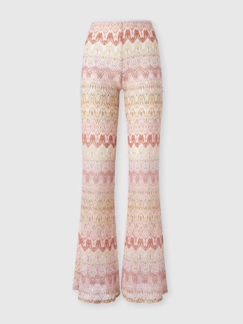 Flare trousers in space-dye lace