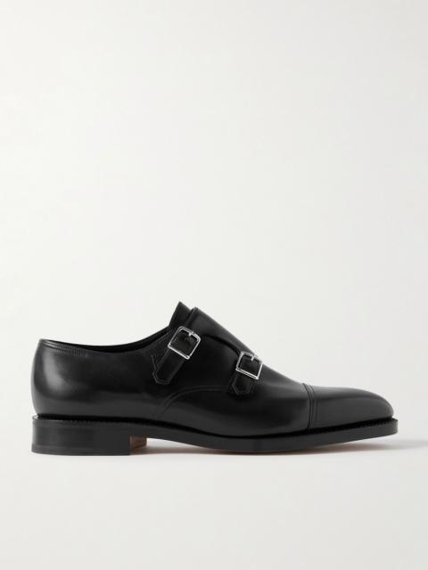 William Leather Monk-Strap Shoes Black