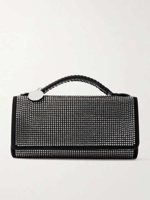 Falabella crystal-embellished clutch Black