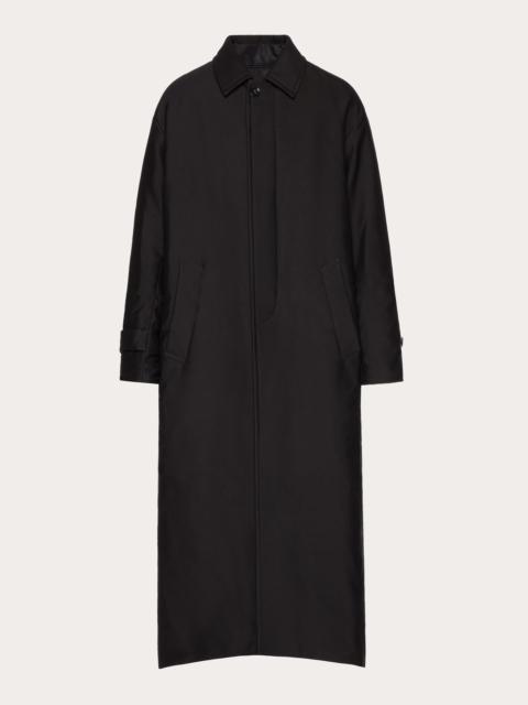 REVERSIBLE COAT IN COTTON, WOOL AND SILK BLEND WITH INNER BOMBER LAYER